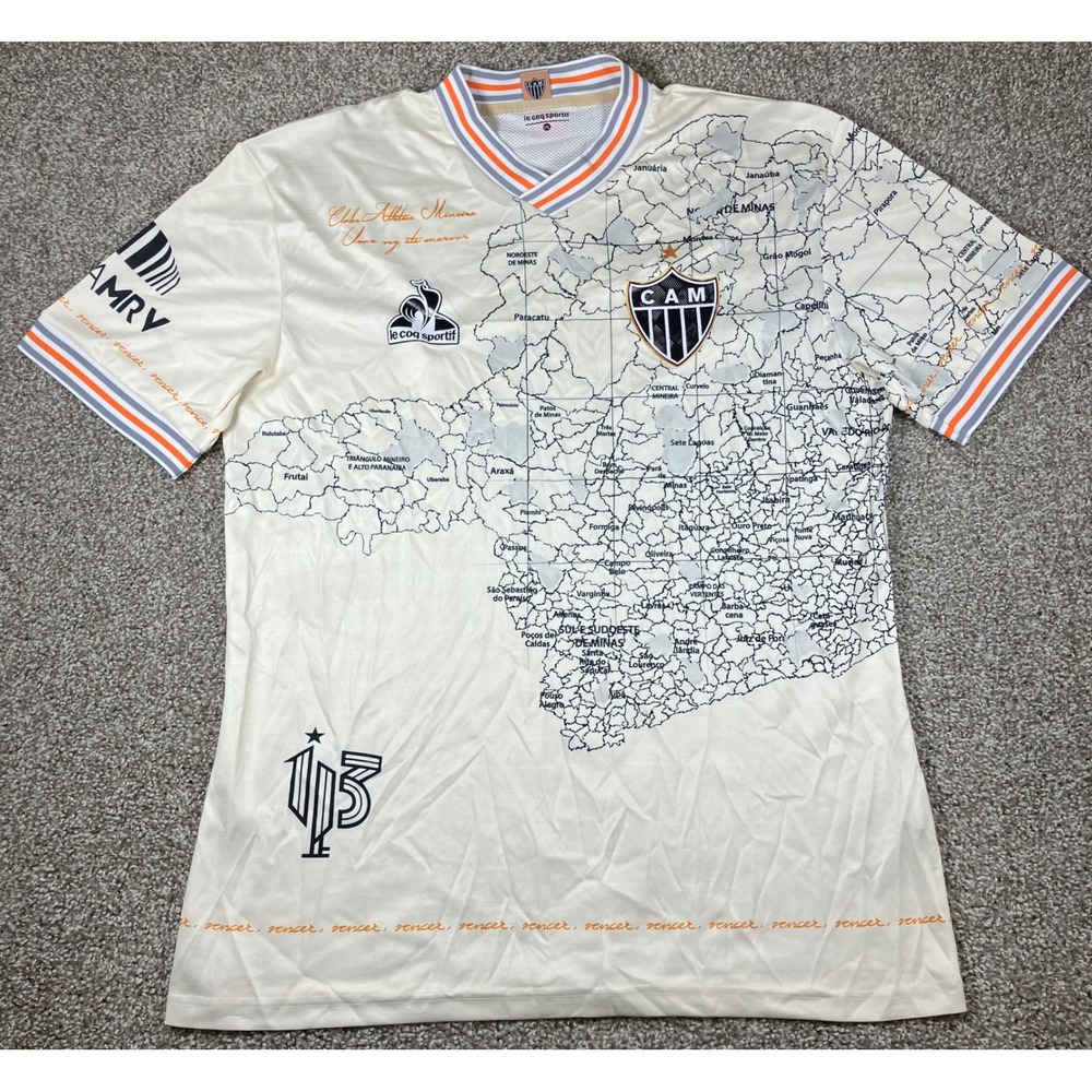 Le Coq Sportif Atletico Mineiro Manto da Massa 113 Soccer Jersey Mens XXL Cream